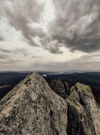 Scenic view of rock formation against sky