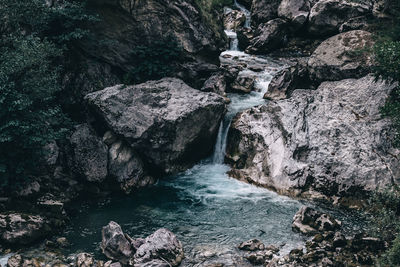 Stream flowing through rocks