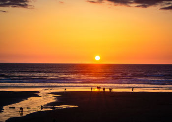Scenic view of sea at sunset