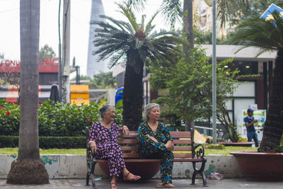 People sitting in park