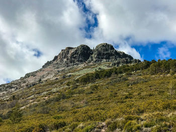 Low angle view of mountain against sky