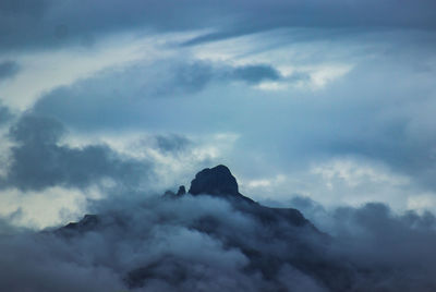 Ain no mountain high. lovely blue hues of the morning on a cloudy day.