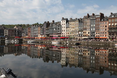 View of river with buildings in background