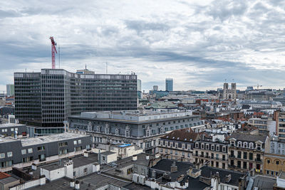 Brussels, belgium,  old administrative center seen from the roof of the new administrative center