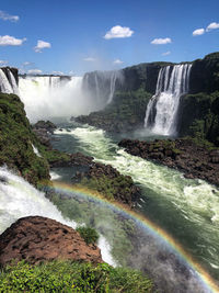 Scenic view of waterfall