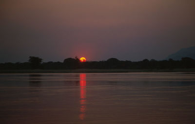 Scenic view of sunset over sea