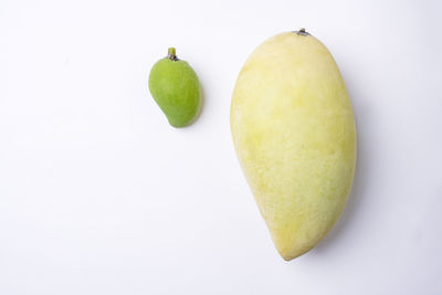 Close-up of apple against white background