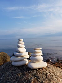 Stack of stones on beach