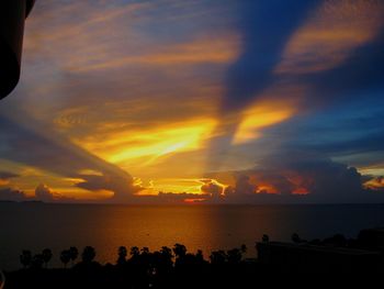 Scenic view of sea at sunset