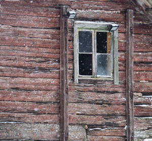 Closed window of old building