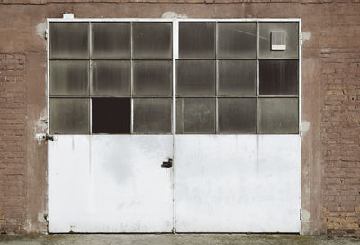 Closed door of building