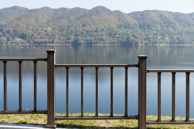 Scenic view of lake against mountains