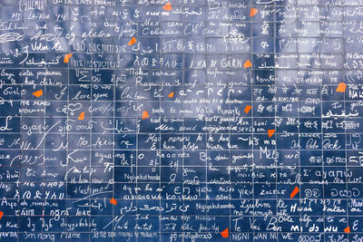 Full frame shot of text on wall