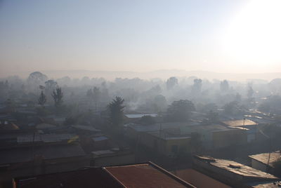 Houses against clear sky