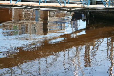 Reflection of man in water