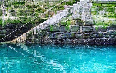 Reflection of swimming pool in water