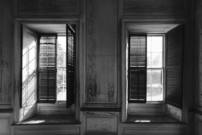 Windows in abandoned room