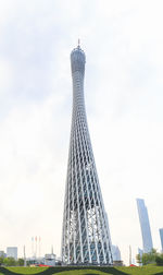 Low angle view of modern buildings against sky