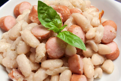 Close-up of chopped vegetables in plate