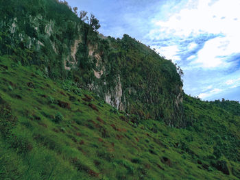 Low angle view of mountain against sky