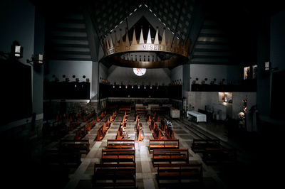 Interior of illuminated building