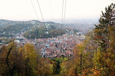 High angle view of townscape against sky