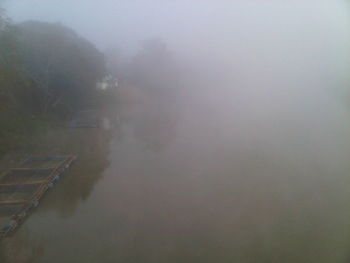 View of sea in foggy weather