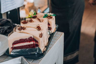 Close-up of cake on table