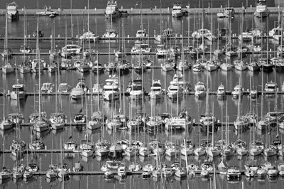 Full frame shot of boats in lake