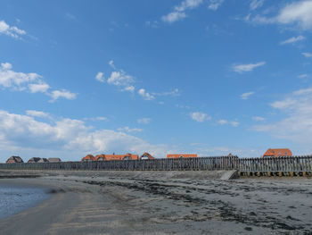 The harbor of baltrum in the north sea