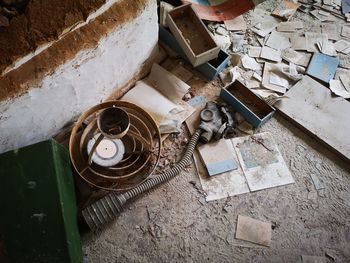 High angle view of old abandoned building