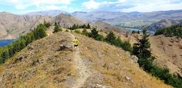 Scenic view of mountain range against sky