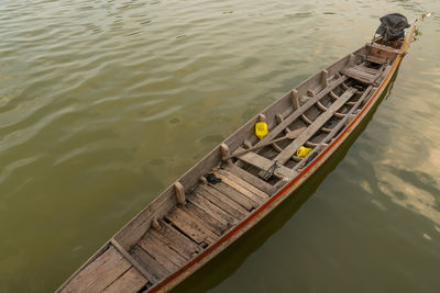 High angle view of pier over lake