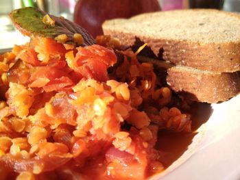 Close-up of food in plate