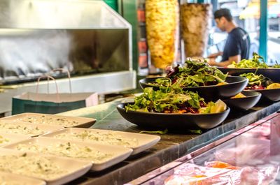 Vegetables for sale at market stall