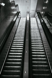 Low angle view of escalator