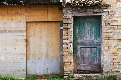 Close-up of abandoned house