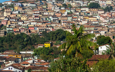 High angle view of townscape against buildings