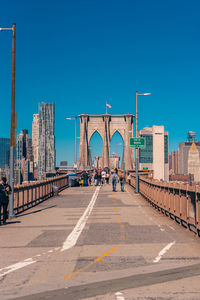 View of road against clear blue sky