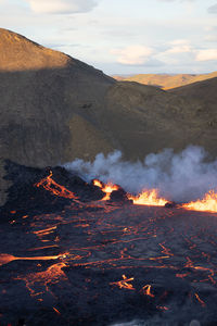 A volcanic eruption began on august 4th 2022 in the fagradalsfjall volcano, southwest iceland.