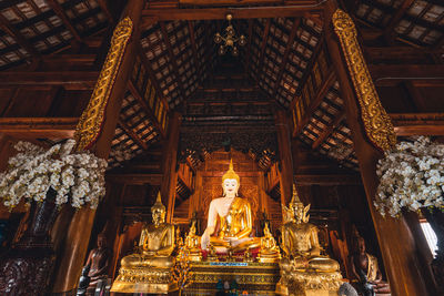 Statue of buddha in building