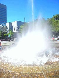 View of fountain in city