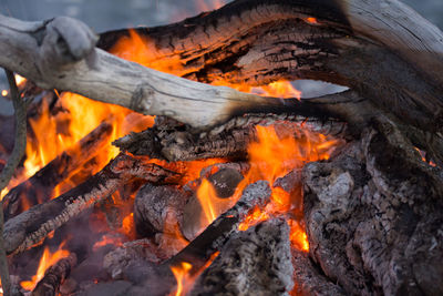 Close-up of bonfire