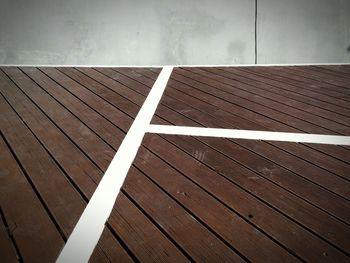 High angle view of wooden floor