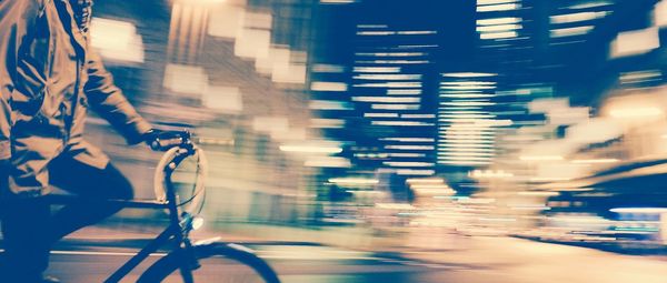 Defocused image of road at night