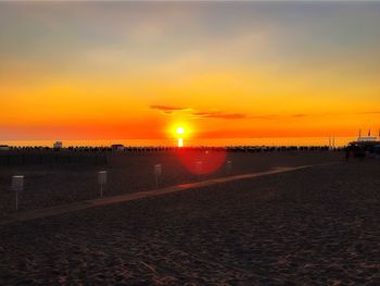 Scenic view of sunset over sea