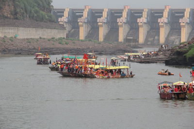 Boats in sea