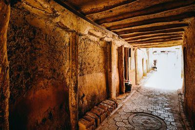 Empty corridor of abandoned building