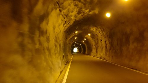 Empty road in tunnel
