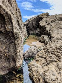 Scenic view of rock formation against sky